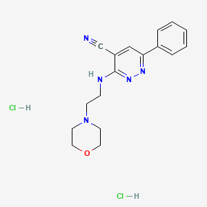 4-Pyridazinecarbonitrile, 3-((2-(4-morpholinyl)ethyl)amino)-6-phenyl-, dihydrochloride