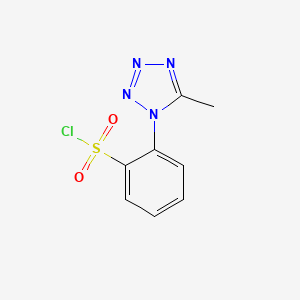 molecular formula C8H7ClN4O2S B8436626 1-(2-Chlorosulfonylphenyl)-5-methyl-1H-tetrazole 