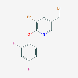 molecular formula C12H7Br2F2NO B8436650 3-Bromo-5-(bromomethyl)-2-(2,4-difluorophenoxy)pyridine 