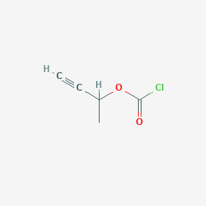 molecular formula C5H5ClO2 B8436688 But-3-yn-2-yl carbonochloridate 