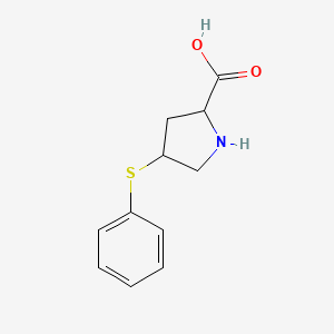 molecular formula C11H13NO2S B8436701 4-Phenylsulfanylpyrrolidine-2-carboxylic acid 