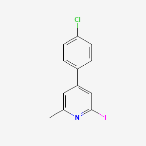 molecular formula C12H9ClIN B8436715 4-(4-Chloro-phenyl)-2-iodo-6-methyl-pyridine 