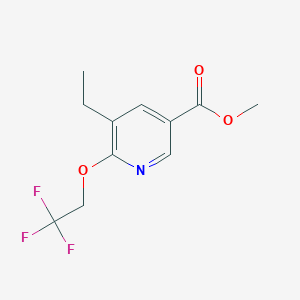 molecular formula C11H12F3NO3 B8436744 Methyl 5-ethyl-6-(2,2,2-trifluoroethoxy)nicotinate 