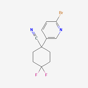 molecular formula C12H11BrF2N2 B8436768 1-(6-Bromo-pyridin-3-yl)-4,4-difluoro-cyclohexanecarbonitrile 