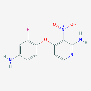 molecular formula C11H9FN4O3 B8436805 4-(4-Amino-2-fluorophenoxy)-3-nitropyridin-2-amine 