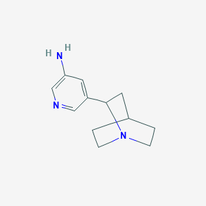 molecular formula C12H17N3 B8436820 2-(5-Amino-3-pyridyl)-1-azabicyclo[2.2.2]octane 