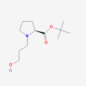 molecular formula C12H23NO3 B8436904 (S)-1-(3-hydroxy-propyl)-pyrrolidine-2-carboxylic acid tert-butyl ester 