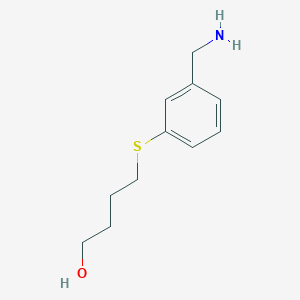 molecular formula C11H17NOS B8436915 3-(4-Hydroxybutylsulfanyl)benzylamine 