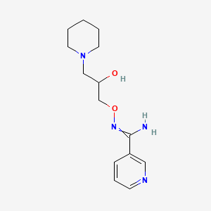 molecular formula C14H22N4O2 B8436930 N-[2-hydroxy-3-(1-piperidinyl)propoxy]-3-pyridine-carboximidamide CAS No. 66611-38-9