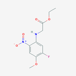 molecular formula C11H13FN2O5 B8436944 N-(5-fluoro-4-methoxy-2-nitrophenyl)glycine ethyl ester 
