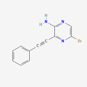 molecular formula C12H8BrN3 B8437019 5-Bromo-3-(phenylethynyl)pyrazin-2-amine 