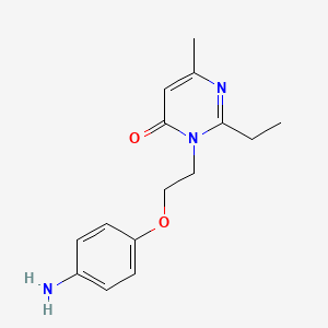 molecular formula C15H19N3O2 B8437060 4-[2-[2-Ethyl-4-methyl-6-oxo-1,6-dihydro-1-pyrimidinyl]ethoxy]aniline 