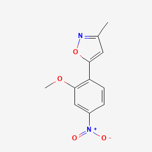 molecular formula C11H10N2O4 B8437065 5-(2-Methoxy-4-nitrophenyl)-3-methylisoxazole 