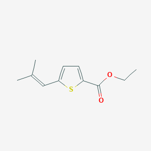 molecular formula C11H14O2S B8437071 1-(5-Carbethoxythien-2-yl)-2-methyl-1-propene 