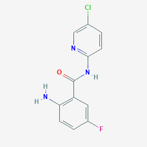 molecular formula C12H9ClFN3O B8437077 2-amino-N-(5-chloropyridin-2-yl)-5-fluorobenzamide 