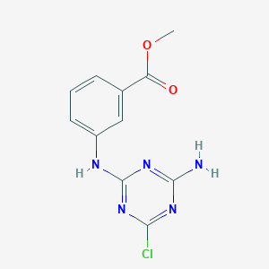 molecular formula C11H10ClN5O2 B8437090 Methyl 3-[(4-amino-6-chloro-1,3,5-triazin-2-yl)amino]benzoate 