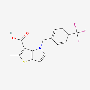 molecular formula C16H12F3NO2S B8437148 2-Methyl-4-(4-trifluoromethyl-benzyl)-4H-thieno[3,2-b]pyrrole-3-carboxylic acid 