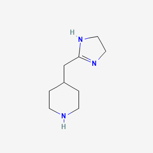 molecular formula C9H17N3 B8437166 4-[(4,5-dihydro-1H-imidazol-2-yl)methyl]piperidine 