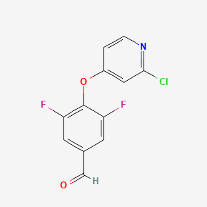 molecular formula C12H6ClF2NO2 B8437257 4-((2-Chloropyridin-4-yl)oxy)-3,5-difluorobenzaldehyde 