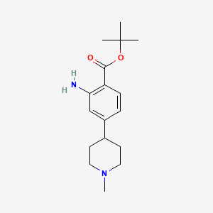 molecular formula C17H26N2O2 B8437294 Tert-butyl 2-amino-4-(1-methylpiperidin-4-yl)benzoate 