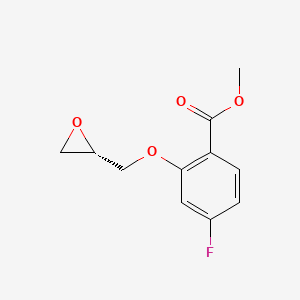 molecular formula C11H11FO4 B8437316 Methyl 4-fluoro-2-[(2S)-oxiran-2-ylmethoxy]benzoate 