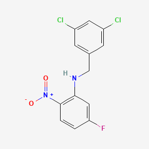 molecular formula C13H9Cl2FN2O2 B8437371 2-(3,5-Dichlorobenzylamino)-4-fluoro-nitrobenzene 
