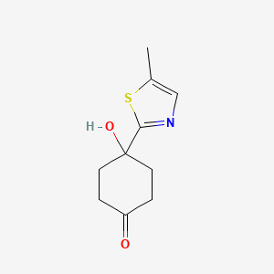 molecular formula C10H13NO2S B8437433 4-Hydroxy-4-(5-methyl-thiazol-2-yl)-cyclohexanone 