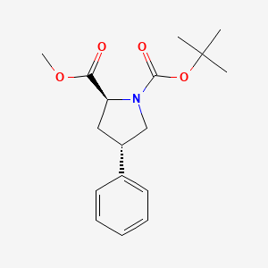 molecular formula C17H23NO4 B8437452 1-(tert-Butyl) 2-methyl (2S,4S)-4-phenylpyrrolidine-1,2-dicarboxylate 