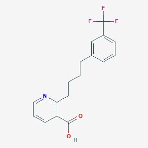 molecular formula C17H16F3NO2 B8437557 3-Pyridinecarboxylic acid, 2-[4-[3-(trifluoromethyl)phenyl]butyl]- 