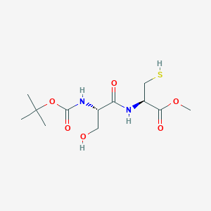 molecular formula C12H22N2O6S B8437633 N-[N-(t-butoxycarbonyl)-L-seryl]-L-cysteine methyl ester 