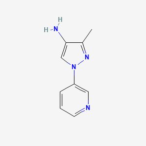 molecular formula C9H10N4 B8437641 3-methyl-1-(pyridin-3-yl)-1H-pyrazol-4-amine 