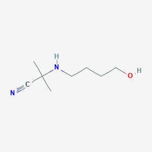 molecular formula C8H16N2O B8437710 2-((4-Hydroxybutyl)amino)-2-methylpropanenitrile 