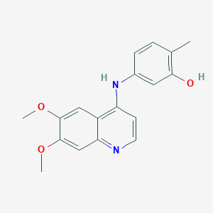 molecular formula C18H18N2O3 B8437737 6,7-Dimethoxy-4-(3-hydroxy-4-methylanilino)quinoline 