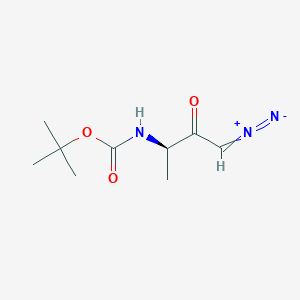 molecular formula C9H15N3O3 B8437745 (3R)-1-Diazo-3-(tert-butyloxycarbonylamino)-2-butanone 