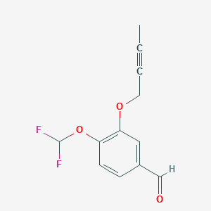 molecular formula C12H10F2O3 B8437777 3-(But-2-ynyloxy)-4-difluoromethoxybenzaldehyde 