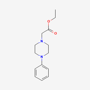 molecular formula C14H20N2O2 B8437780 1-Piperazineacetic acid, 4-phenyl-, ethyl ester CAS No. 56968-26-4