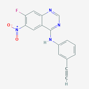 molecular formula C16H9FN4O2 B8437851 N-(3-ethynylphenyl)-7-fluoro-6-nitroquinazolin-4-amine 