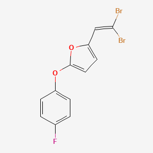molecular formula C12H7Br2FO2 B8437935 2-[5-(4-Fluorophenoxy)-2-furyl]-1,1-dibromoethene 