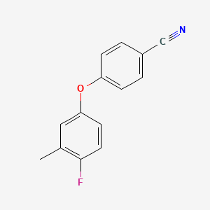 molecular formula C14H10FNO B8437963 4-(4-Fluoro-3-methylphenoxy)benzonitrile 
