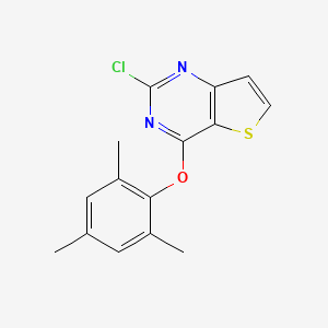 molecular formula C15H13ClN2OS B8437986 2-Chloro-4-(mesityloxy)thieno[3,2-d]pyrimidine 