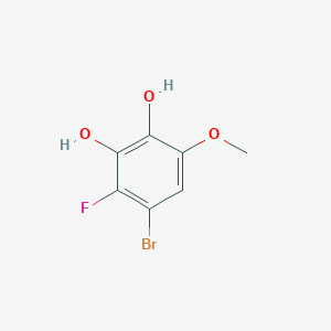 molecular formula C7H6BrFO3 B8438106 4-Bromo-3-fluoro-6-methoxybenzene-1,2-diol 