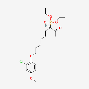 Phosphonic acid, (1-acetyl-7-(2-chloro-4-methoxyphenoxy)heptyl)-, diethyl ester