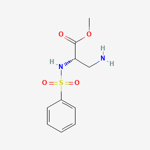 molecular formula C10H14N2O4S B8438265 Methyl (2S)-3-amino-2-benzenesulfonamidopropanoate 