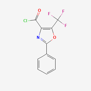 molecular formula C11H5ClF3NO2 B8438407 2-Phenyl-5-trifluoromethyl-oxazole-4-carbonyl chloride 
