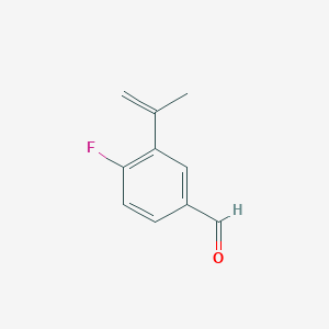 molecular formula C10H9FO B8438430 4-Fluoro-3-isopropenylbenzaldehyde 