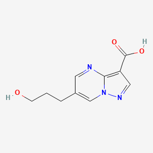 molecular formula C10H11N3O3 B8438462 6-(3-Hydroxy-propyl)-pyrazolo[1,5-a]pyrimidine-3-carboxylic acid 
