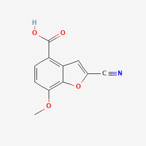 molecular formula C11H7NO4 B8438463 2-Cyano-7-methoxybenzofuran-4-carboxylic acid 