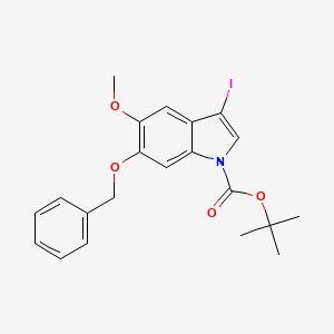 molecular formula C21H22INO4 B8438509 tert-Butyl 6-(benzyloxy)-3-iodo-5-methoxy-1H-indole-1-carboxylate 