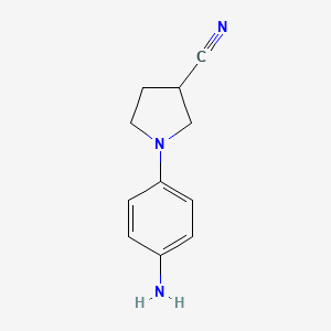 molecular formula C11H13N3 B8438519 1-(4-Aminophenyl)pyrrolidine-3-carbonitrile CAS No. 643087-09-6