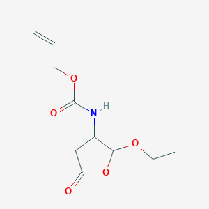 molecular formula C10H15NO5 B8438553 (2-Ethoxy-5-oxo-tetrahydrofuran-3-yl)-carbamic acid allyl ester 